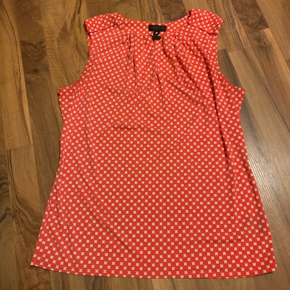 Orange Sleeveless with White Dots Top